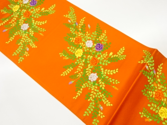 JAPANESE FUKURO OBI / WOVEN FLORAL PLANTS